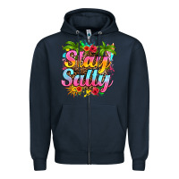 Navy stay salty Zipper Hoodie - RanaPortraitStore