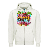 Oatmeal Heather stay salty Zipper Hoodie - RanaPortraitStore
