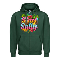 Sports Green stay salty Zipper Hoodie - RanaPortraitStore