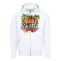 White stay salty Zipper Hoodie - RanaPortraitStore