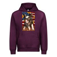 Mauve Wine Western American Pig Urban Hoodie - LillyAllenDesigns