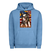 Pigment Pebble Blue Western American Pig Urban Hoodie - LillyAllenDesigns