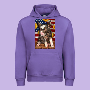 Western American Pig Urban Hoodie Designed By Lillyallendesigns