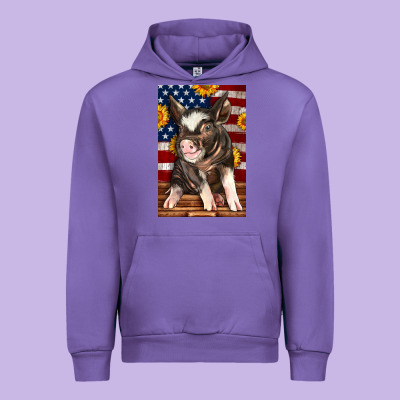 Western American Pig Urban Hoodie Designed By Lillyallendesigns