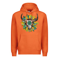 Carrot boho bullskull with sunflower and gemstone Premium Hoodie - Artiststas