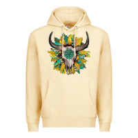 Pina Colada boho bullskull with sunflower and gemstone Premium Hoodie - Artiststas