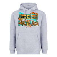 Heather Grey basketball nana with leopard Heavyweight Hoodie - Zillion Design Studio