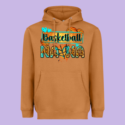 Basketball Nana With Leopard Heavyweight Hoodie Designed By Zillion Design Studio