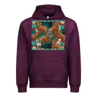 Mauve Wine turquoises gemstones cowhide highlands cow Urban Hoodie - BarkalooDesign