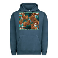 Pigment Midnight Navy turquoises gemstones cowhide highlands cow Urban Hoodie - BarkalooDesign