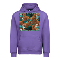 Tulip turquoises gemstones cowhide highlands cow Urban Hoodie - BarkalooDesign