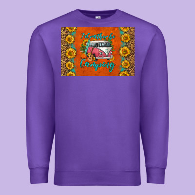 I'd Rather Be Camping Skinny Metal Can Holder Premium Sweatshirt Designed By Hra Design Shop