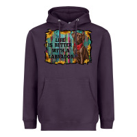 Plum life is better with a labrador Heavyweight Hoodie - RanaPortraitStore