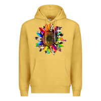 Antique Gold tie dye sunflower with cowhide Premium Hoodie - Artiststas