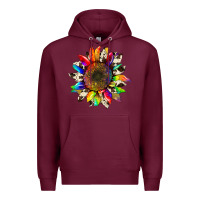 Burgundy tie dye sunflower with cowhide Premium Hoodie - Artiststas