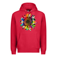 Cardinal tie dye sunflower with cowhide Premium Hoodie - Artiststas