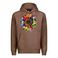 Chestnut tie dye sunflower with cowhide Premium Hoodie - Artiststas