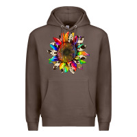 Coffee tie dye sunflower with cowhide Premium Hoodie - Artiststas