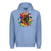 Colony Blue tie dye sunflower with cowhide Premium Hoodie - Artiststas