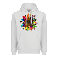 Dove Grey tie dye sunflower with cowhide Premium Hoodie - Artiststas
