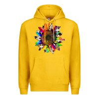 Lemon tie dye sunflower with cowhide Premium Hoodie - Artiststas