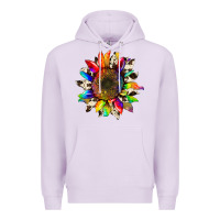 Lilac tie dye sunflower with cowhide Premium Hoodie - Artiststas