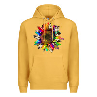 Mustard tie dye sunflower with cowhide Premium Hoodie - Artiststas