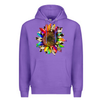 Purple tie dye sunflower with cowhide Premium Hoodie - Artiststas
