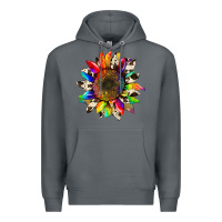 Rock tie dye sunflower with cowhide Premium Hoodie - Artiststas