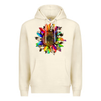 Sandshell tie dye sunflower with cowhide Premium Hoodie - Artiststas
