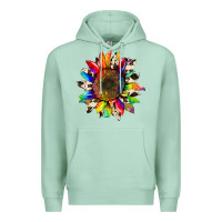 Seafoam tie dye sunflower with cowhide Premium Hoodie - Artiststas