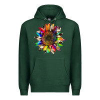 Sports Green tie dye sunflower with cowhide Premium Hoodie - Artiststas