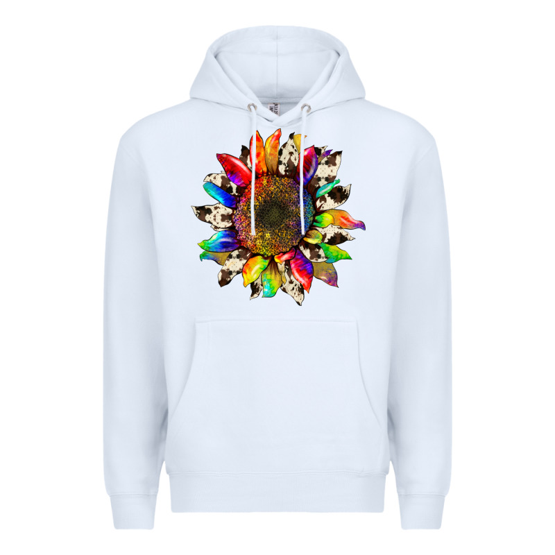 Tie Dye Sunflower With Cowhide Premium Hoodie by Artiststas | Teevron