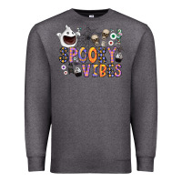 Charcoal Heather spooky vibes Premium Sweatshirt - CowhideDigitalArt