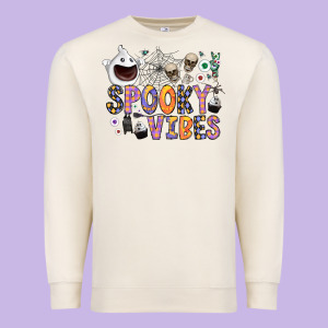 Spooky Vibes Premium Sweatshirt Designed By Cowhidedigitalart