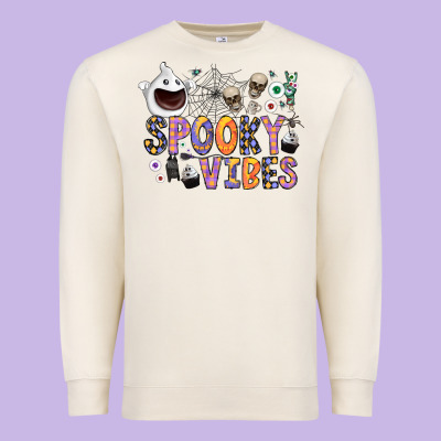 Spooky Vibes Premium Sweatshirt Designed By Cowhidedigitalart