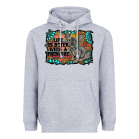Heather Grey life is better with a frenchie Heavyweight Hoodie - RanaPortraitStore