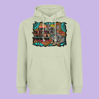 Life Is Better With A Frenchie Heavyweight Hoodie Designed By Ranaportraitstore