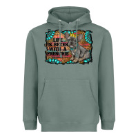 Sage life is better with a frenchie Heavyweight Hoodie - RanaPortraitStore