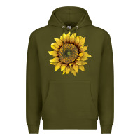 Army Green sunflower Premium Hoodie - Artiststas