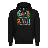 Black sunrise sunburn sunset repeat Zipper Hoodie - RanaPortraitStore