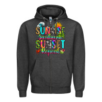 Charcoal Heather sunrise sunburn sunset repeat Zipper Hoodie - RanaPortraitStore