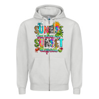 Dove Grey sunrise sunburn sunset repeat Zipper Hoodie - RanaPortraitStore