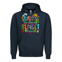 Navy sunrise sunburn sunset repeat Zipper Hoodie - RanaPortraitStore