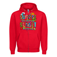 Red sunrise sunburn sunset repeat Zipper Hoodie - RanaPortraitStore