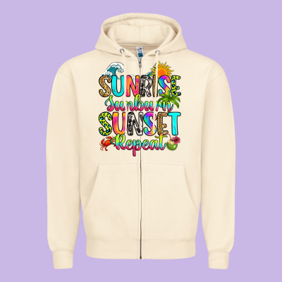 Zipper Hoodie sunrise sunburn sunset repeat