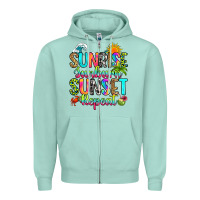 Seafoam sunrise sunburn sunset repeat Zipper Hoodie - RanaPortraitStore