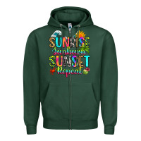 Sports Green sunrise sunburn sunset repeat Zipper Hoodie - RanaPortraitStore