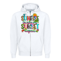 White sunrise sunburn sunset repeat Zipper Hoodie - RanaPortraitStore