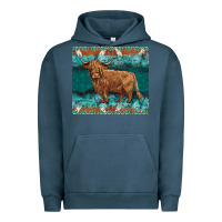 Pigment Midnight Navy turquoises gemstones cowhide highland cow Urban Hoodie - BarkalooDesign